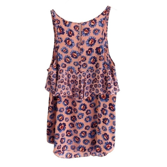 Rebecca Taylor Floral Ruffled Silk Tank Top 6 - Picture 8 of 9